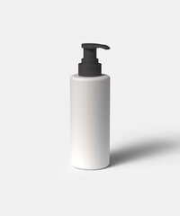 white plastic hand sanitizer bottle isolated on white