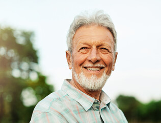 man outdoor senior happy retirement elderly portrait male active park smiling old fun nature...