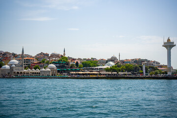 Marine and vessel traffic radar tower or radio lighthouse in Istanbul,Turkey
