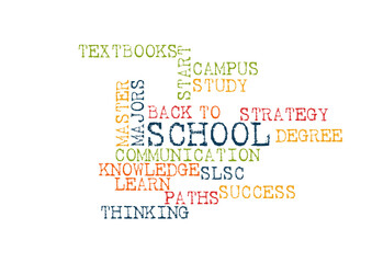 Back to School Word Cloud Style on White