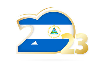 Year 2023 with Nicaragua Flag pattern.