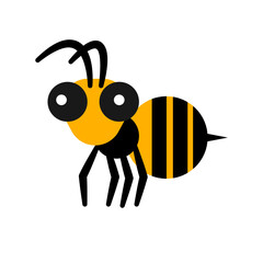 Illustration of a bee on isolation background.