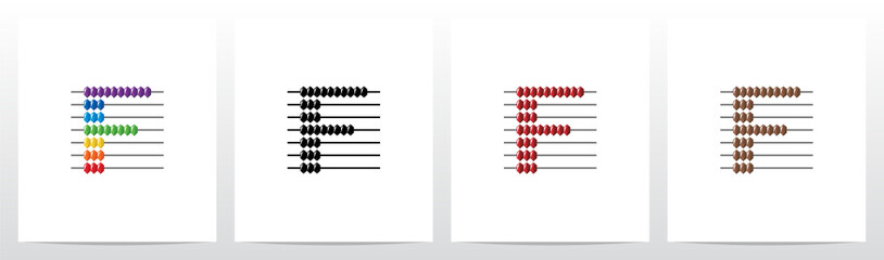Abacus Forming Letter Logo Design F