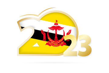 Year 2023 with Brunei Flag pattern.