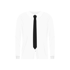 White shirt with black tie template
