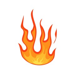 Burning flame. Orange fire with red gradient from bonfire