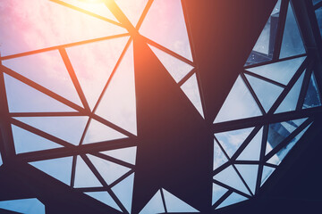 Abstract geometric background with triangles and buildings cells