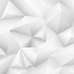 White polygonal 3d background. Triangular geometric elements