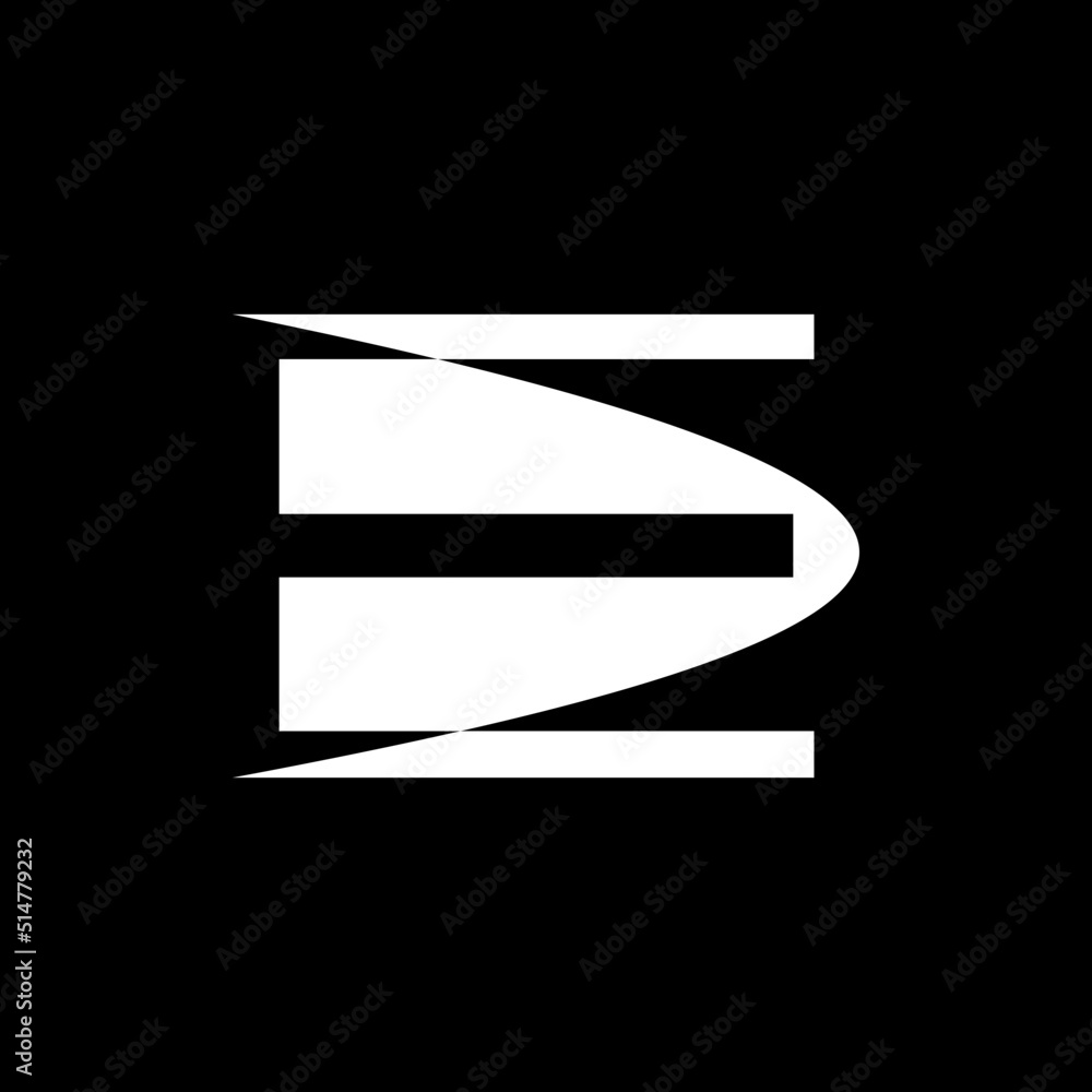 Wall mural simple tech letter e modern logo design template