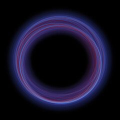 Blue red neon circle ring frame background. Use photoshop layer mode lighten, screen, linear dodge (add) to remove the background