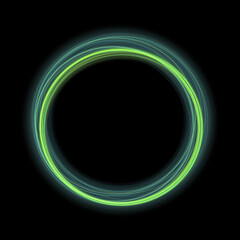 Abstract green circle ring line frame background. Use photoshop layer mode lighten, screen, linear dodge (add) to remove the background