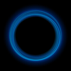 Blue circle ring line frame background. Use photoshop layer mode lighten, screen, linear dodge (add) to remove the background