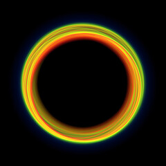 Abstract red lime green circle line frame background. Use photoshop layer mode lighten, screen, linear dodge (add) to remove the background