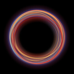 Colorful circle ring line frame background. Use photoshop layer mode lighten, screen, linear dodge (add) to remove the background