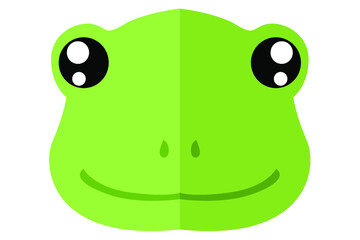adorable Green Frog head vector