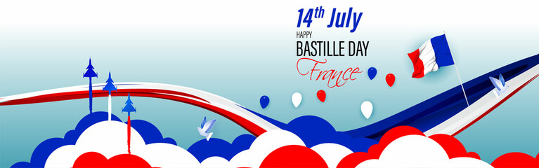 Vector illustration for France Bastille Day