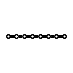 Icon of bike chain links. Close-up of elements of motorcycle or bicycle chain. Vector Illustration