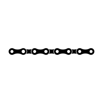 Icon of bike chain links. Close-up of elements of motorcycle or bicycle chain. Vector Illustration