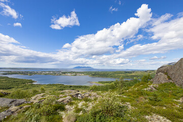 Fototapeta na wymiar Hike to the mountain Urstabben in Brønnøy municipality - , Northern Norway- Europe