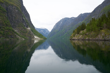 View over the Naeroyfjord, Norway