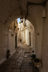 A total white italian hidden corner in Ostuni Puglia