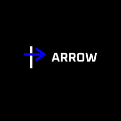 simple tech letter t arrow modern logo design template