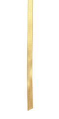 Beautiful golden ribbon isolated on white, top view