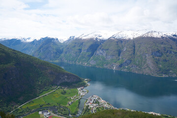 Aurlandsfjord view from Stegastein Overlook