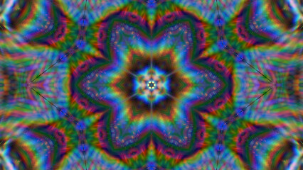Abstract holographic glowing background kaleidoscope. Design, art