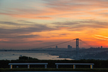 Obraz premium 15 July Martyrs Bridge, Beylerbeyi Uskudar, Istanbul Turkey 