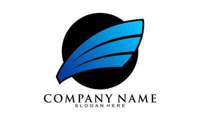 Elegant wing symbol logo design