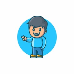 cute cartoon man character design, smiling happy and school theme vector illustration