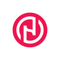 Letter N logo template, circle shape logo icon, alphabet N logo design