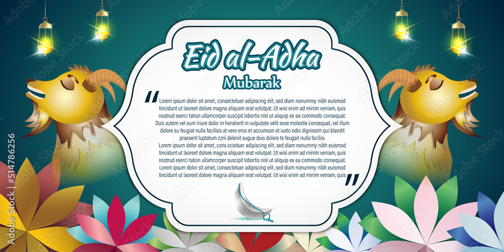 Wall mural vector illustration concept of eid al-adha greeting