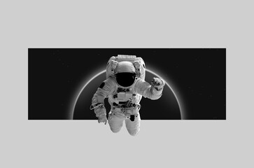 Digital collage with astronaut. Elements of this image furnished by NASA