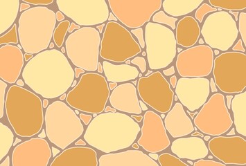 茶色　石畳み　不揃いな形のイラスト