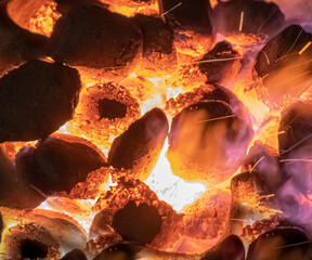 fire in the fireplace