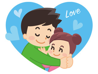 抱き合う親子　父と娘　父の日