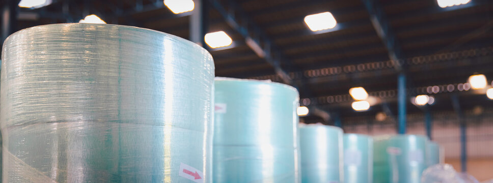 Roll of non-woven fabric raw material in medical mask factory
