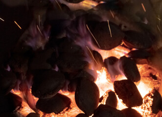 fire in the fireplace