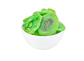 Dry kiwi slices in a bowl