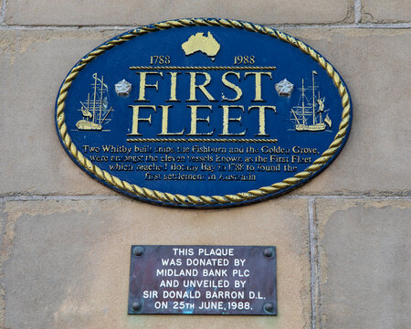 First Fleet Plaque in Whitby, North Yorkshire