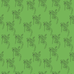 Fototapeta na wymiar seamless pattern with sketch of peas. vector graphics for background or fabric
