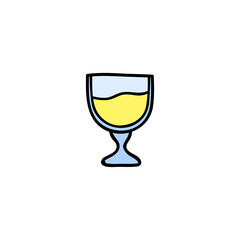 Doodle champagne in glass.