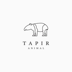 Template tapir animal vector logo design - obrazy, fototapety, plakaty