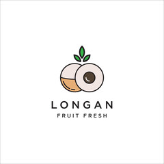 Longan fruit logo icon design template vector illustration