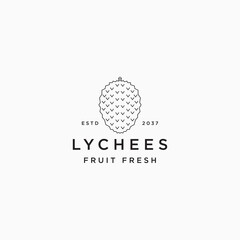 Lychee fruit logo icon design template vector illustration