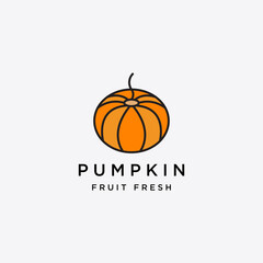 Pumpkin fruit logo icon design template vector illustration