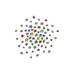 Doodle colored firework.