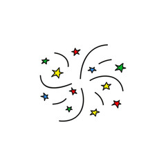 Doodle firework with stars.